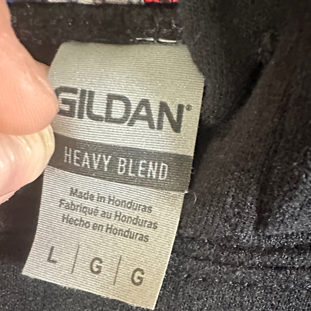 Gildan Black Pullover Hoodie with Red & Blue Spider Graphic - Picture 2 of 4